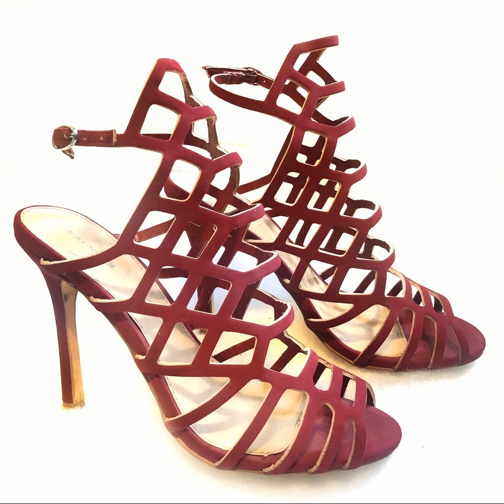 Express Red Caged Heels